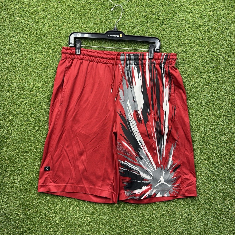 Jordan Red Court Basketball Shorts Mens Medium Dri Fit Retro Baggy Loose Y2k